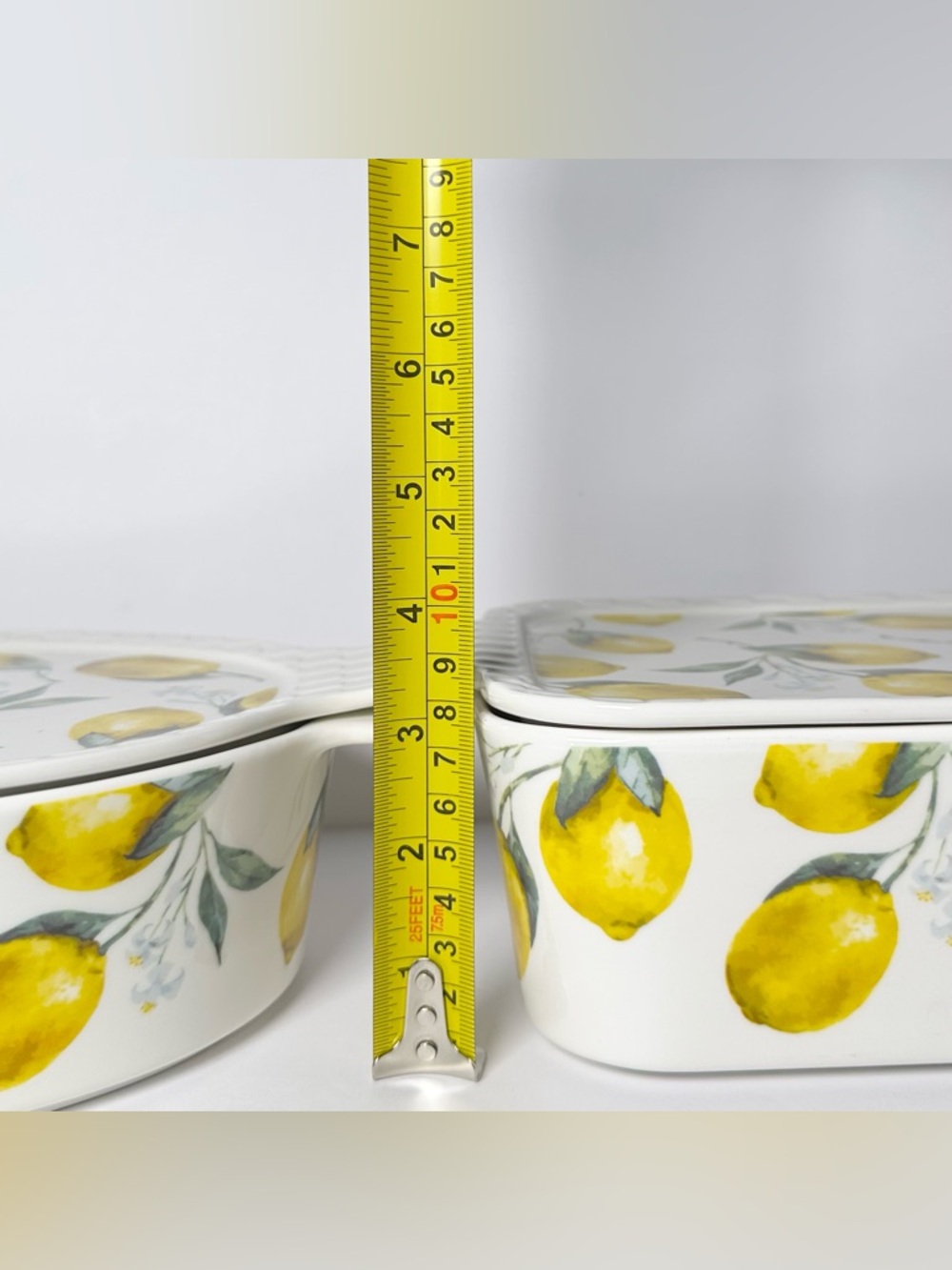 2-Lemon EuroGarden Oval & Rectangle Oven To Table Lidded Casserole Baker 3 in 1 - Picture 14 of 16
